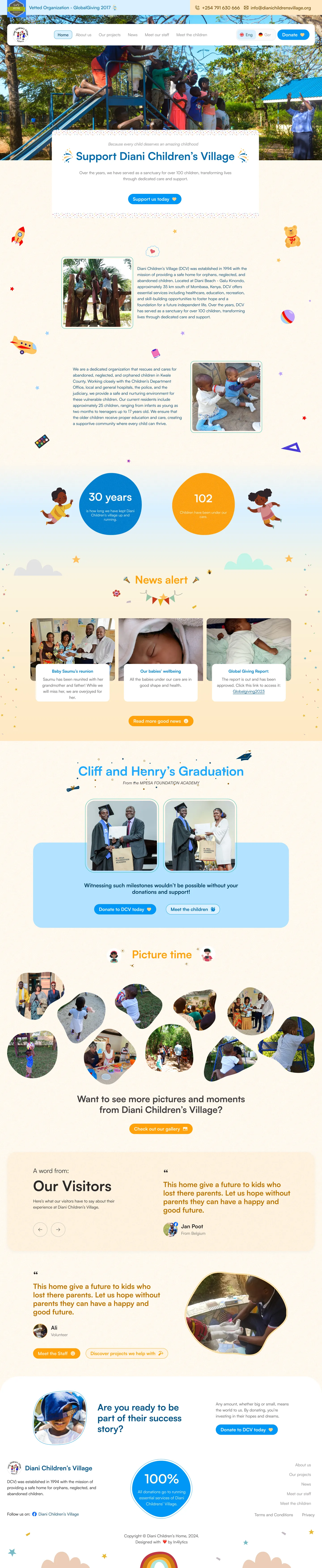 Diani Children's Village full home page